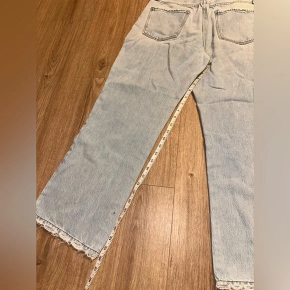 FRAME Le Jane Crop Straight Leg Blue Light Wash Jeans Size 30